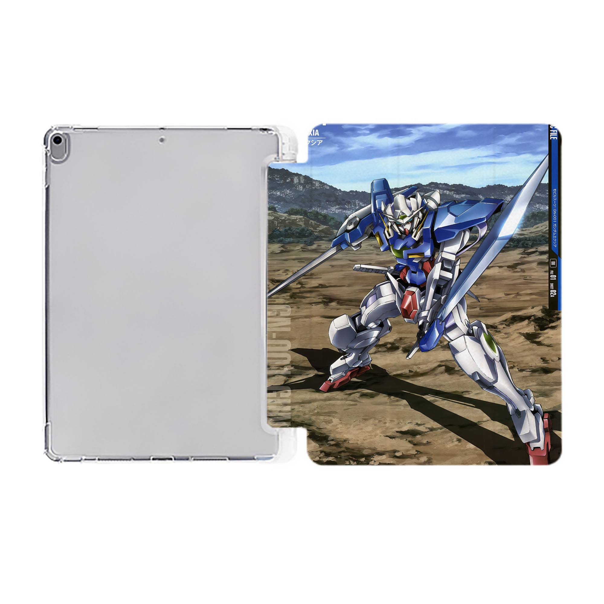 （画像用） 機動戦士ガンダム Mobile Suit Gundam IPad ケース ペン収納付き 三つ折りスタンド PUレザー×シリコン 対応機種9.5/10.5/10.9インチ
